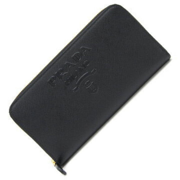 Prada zip long Wallet black leather Saffiano - Picture 1 of 5
